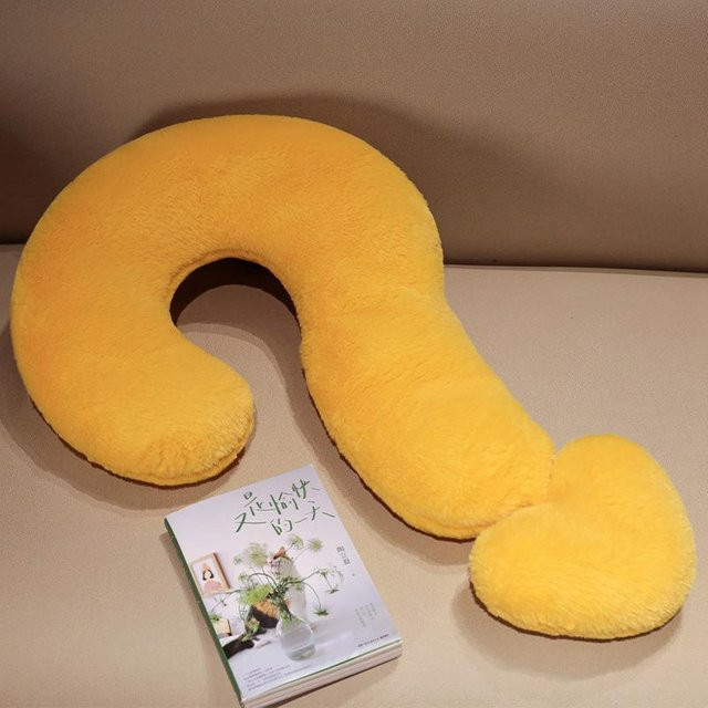 Yiran Toy Fragezeichen Plüschkissen in Bunt und Gelb, 65 cm Nackenstützkissen aus Polyester - Bild 1