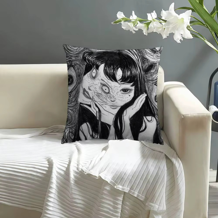 KAYOU Junji Ito Horror Anime Kissenbezug mit Grafikdruck für dein Sofa, B/B/H: 30 x 30 x 30 cm - Bild 3