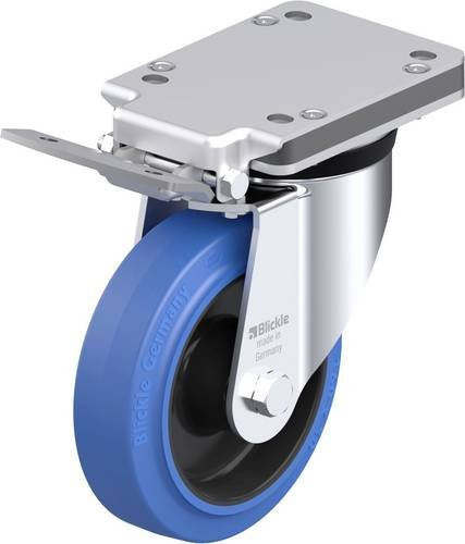 Blickle Stahlblech-Lenkrolle LK-POEV 160XR-IS-SB in Blau und Schwarz mit 160 mm Rad-Durchmesser und einer Tragfähigkeit von 400 kg - Bild 1