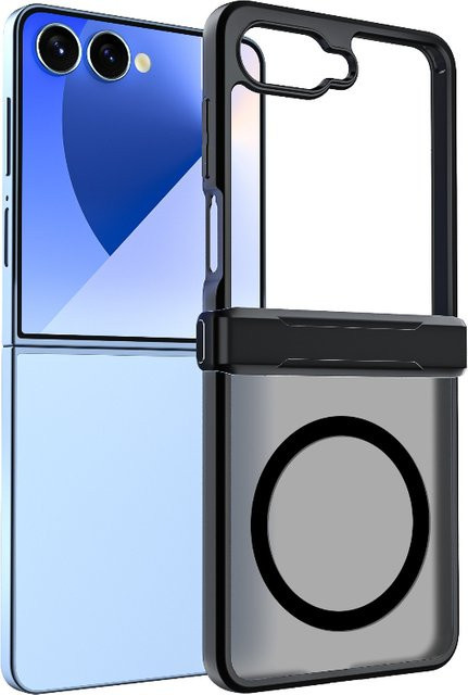 MagSafe Schutzhülle mit Scharnierschutz für Samsung Galaxy Z Flip 8 7 6 5 4 5G, magnetisch und matt, transparent oder schwarz - Bild 1