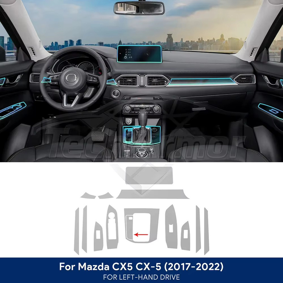 Kratzfeste TPU Auto-Innenraum-Schutzfolie für Mazda CX 5 2017–2022, transparente und reißfeste Schutzfolie als Zubehör - Bild 2