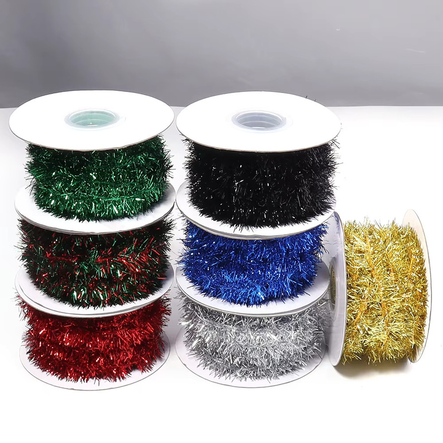 Goldenes Weihnachtsband aus Glitzer-Folie für Weihnachtsbaum-Dekoration und DIY-Verpackungen, 10 Yards Länge - Bild 4