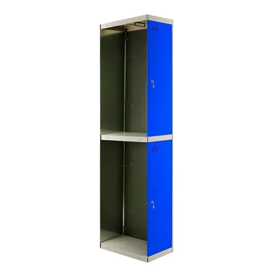 PROREGAL Spind AMEGO Anbaumodul mit 2 Abteilen, Schließfach Garderobe, Grau-Blau, H x B x T: 180 x 40 x 50 cm - Bild 2