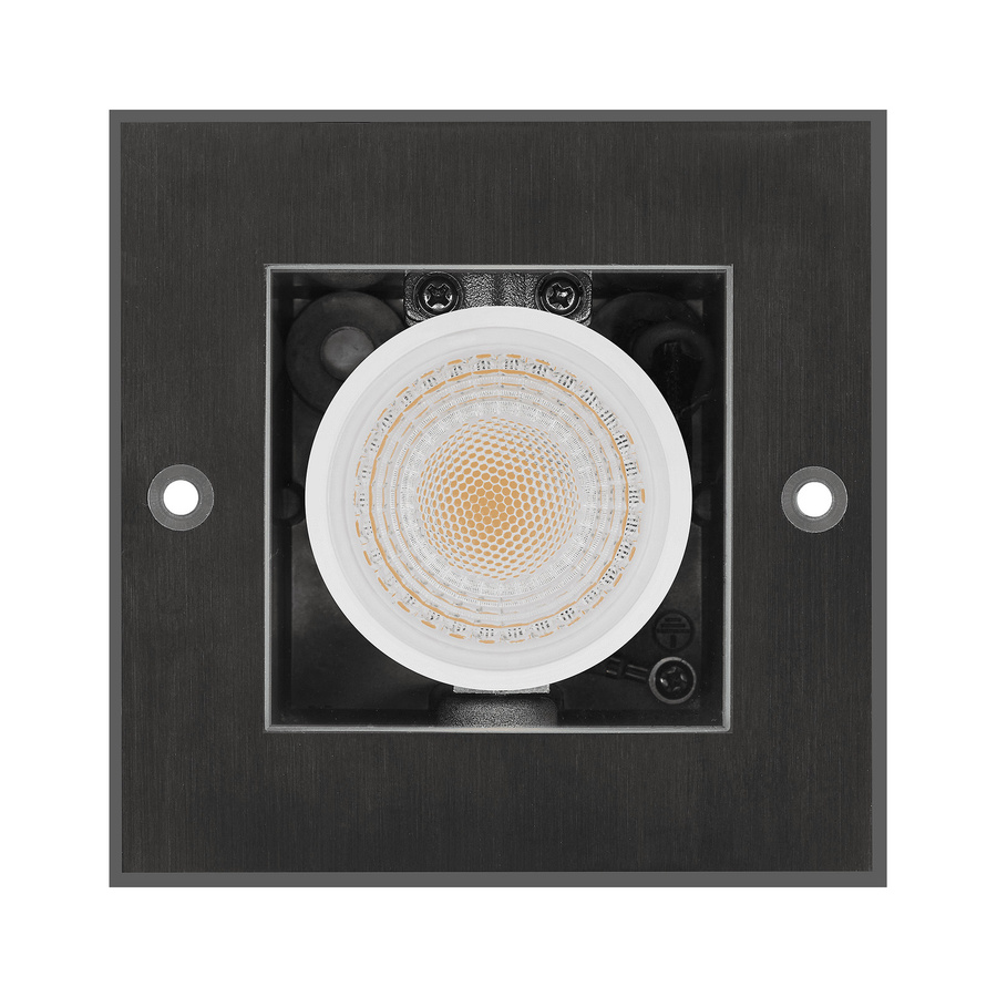 Luxvenum Bodeneinbauleuchte Area eckig in Schwarz aus Edelstahl und Aluminium, 7W LED, 230V, IP67, dimmbar, schwenkbar mit GU10 Fassung für Außenbereich, Garten und Terrasse - Bild 1