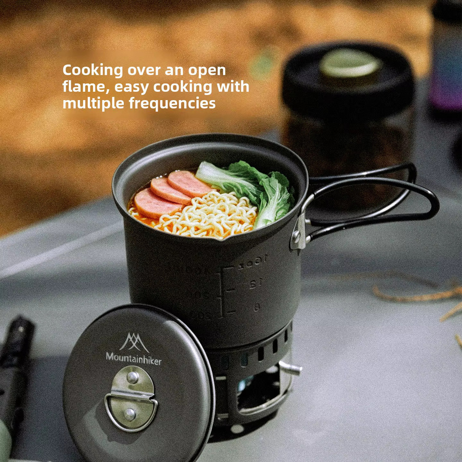 Mountainhiker Outdoor Alkohol-Kocher-Set aus Aluminiumlegierung in Schwarz für Camping und Picknick - Bild 3