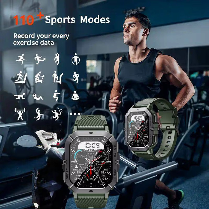 LEADOYS C28 Smartwatch mit AI-Sprachsteuerung, Herzfrequenzmessung und Schlafüberwachung, 2,02 Zoll HD Touchscreen, Farbe: Grün - Bild 2