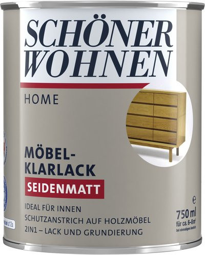 Schöner Wohnen Klarlack für Holz, wasserbasiert, seidenmatt, transparent, 0,75 l - Bild 1