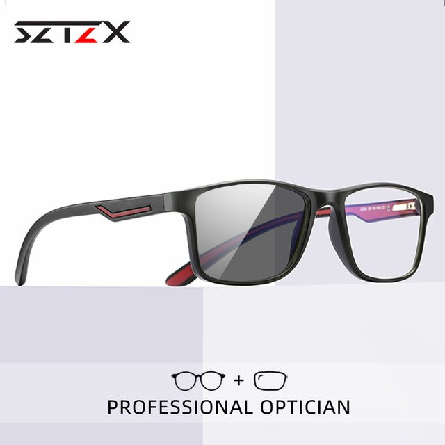 SZTZX Lesebrille, quadratisch, TR90, Vollrand, schwarz, Blaulichtfilter - Bild 1