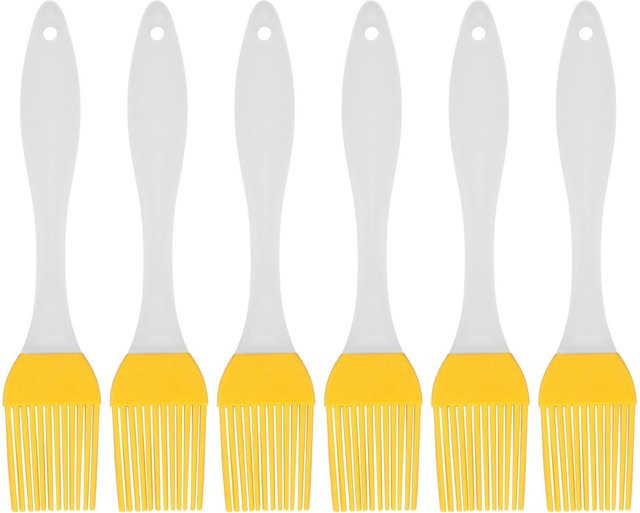 6er Set Silikonölpinsel von TOMTOP JMS in Weiß, hitzebeständig und lebensmittelecht, ideal zum Backen und Grillen - Bild 1