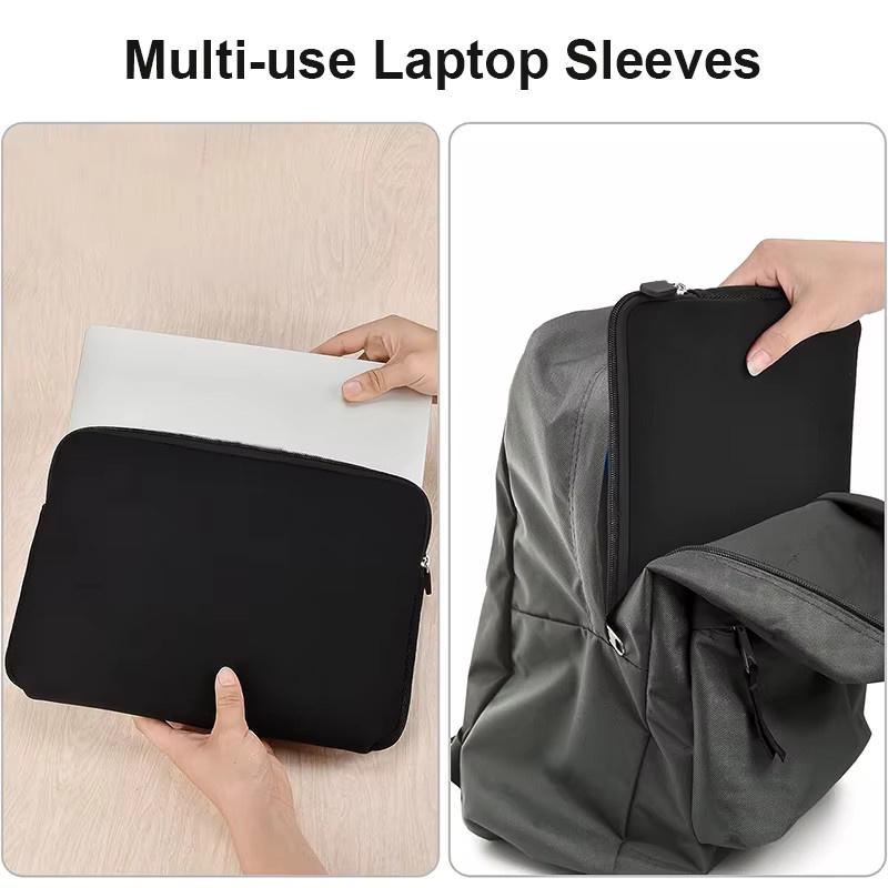 Schwarze Laptoptasche als Schutzhülle für Notebooks und Laptops von 11 bis 15,6 Zoll kompatibel mit Lenovo, Xiaomi, Dell und MacBook Air Pro Retina - Bild 5