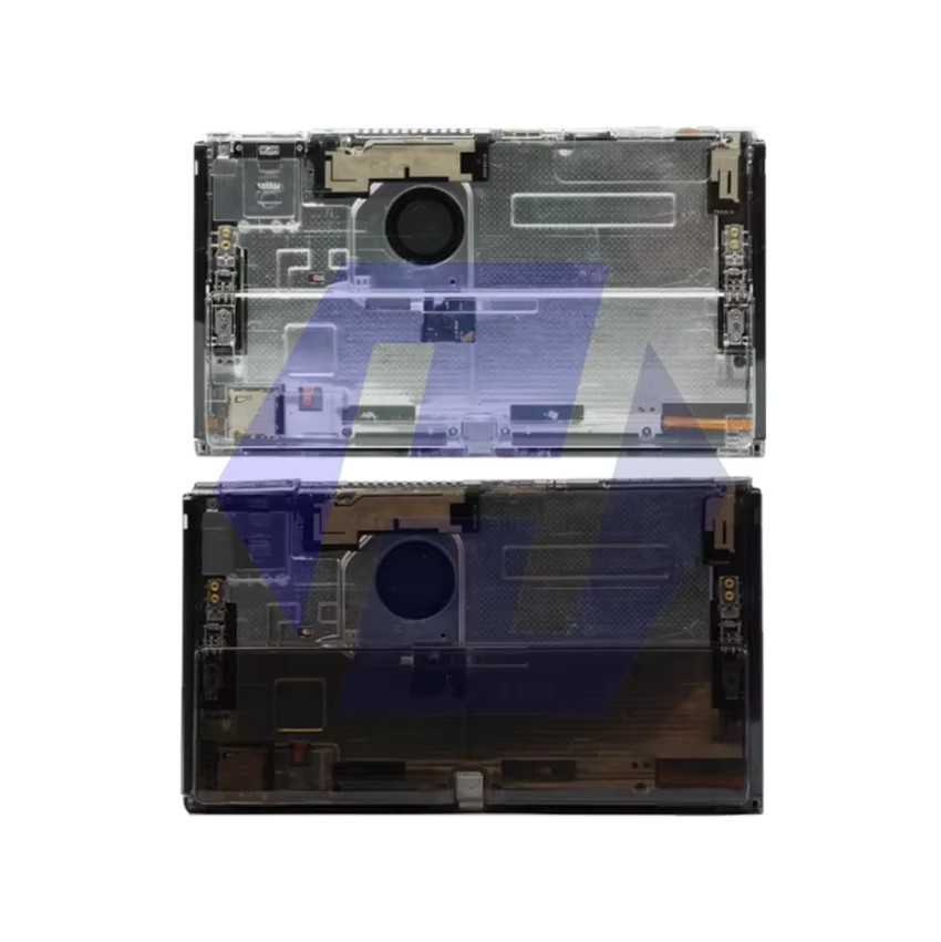 Transparente Ersatzgehäuse-Sets für Nintendo Switch OLED inklusive Rückplatte, Ständer und Joycon-Gehäuse mit ABXY-Tasten - Bild 1