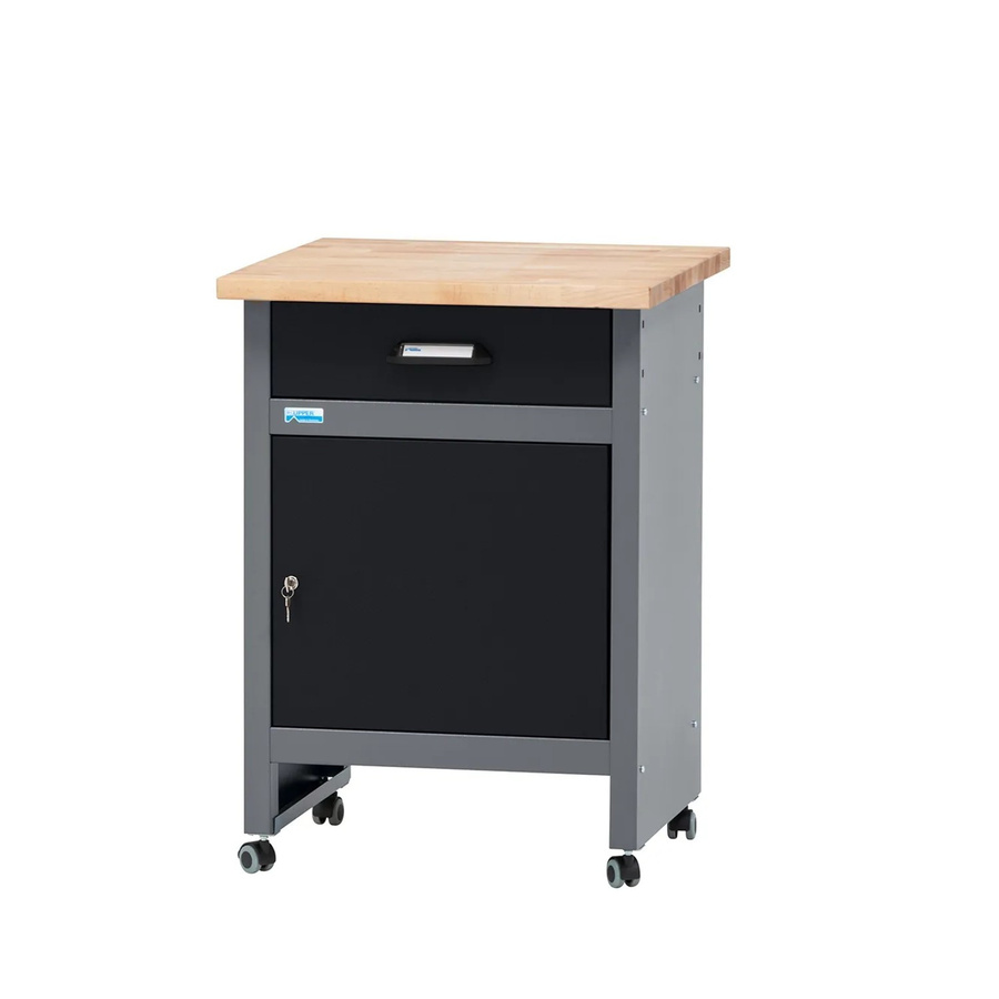 Küpper Werkbank mit einer Tür, einer Schublade und Rollen in Schwarz-Grau, B/T/H: 84 x 60 x 60 cm - Bild 2