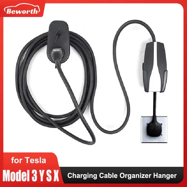 Tesla Ladekabel Organizer Wandhalterung für Modell 3 Y S X in Schwarz - Bild 1