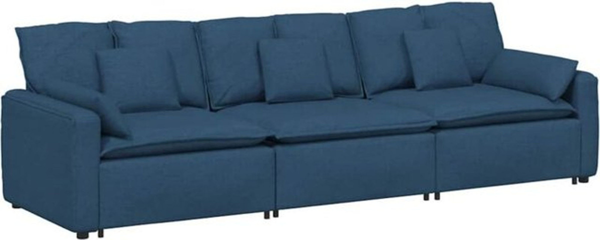 Modulares Sofa vidaxl in Blau mit Kissen aus Stoff und Metall im modernen Design B: 324 cm, T: 105 cm, H: 64 cm - Bild 1