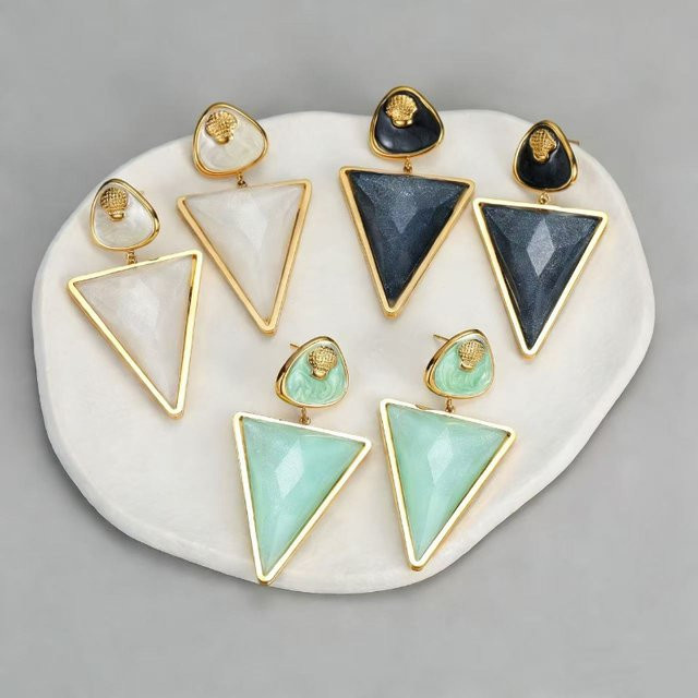 Loe Ohrringe, Edelstahl, Gold, Kristall, Damen - Bild 1