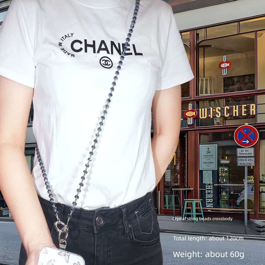 Dolob Kristall Handyhülle Transparent mit Hängeseil und Crossbody-Kette für Damen - Bild 2