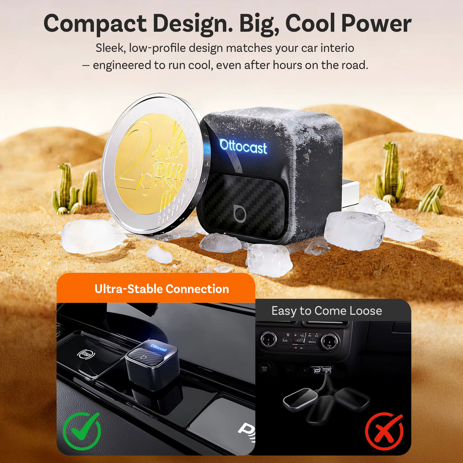 Ottocast Mini Core Kabelloser CarPlay und Android Auto Adapter in Schwarz - Bild 5