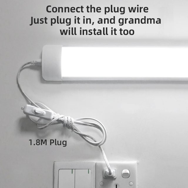 LANGYUE LED Rohr Wandlampe in Weiß für Küche und Schlafzimmer, Ultra Dünne Unterbauleuchte für Schränke und Bars, Kaltweiß - Bild 1