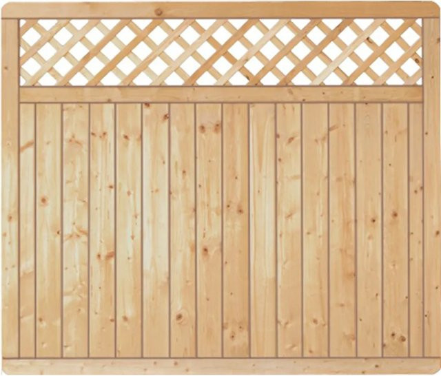 T & J Sichtschutzzaun Classic-Serie Senkrecht Ranki aus imprägniertem Kiefern- und Fichtenholz in Braun, B/H: 150 x 180 cm - Bild 1
