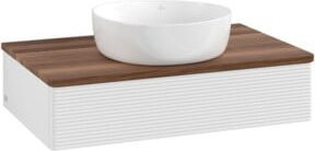 V&B Waschtischunterschrank Antao mit Frontstruktur in Weiß, B/T/H: 80 x 50 x 19 cm - Bild 1