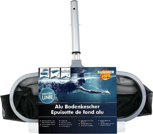 Summer Fun Professional Alu Bodenkescher in Silber mit Netz, Durchmesser: 37 cm - Bild 1
