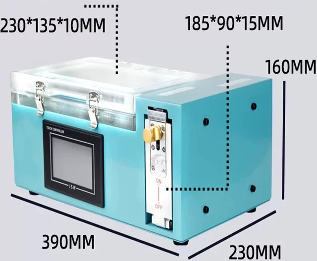 GZRUOMU 3-in-1-Laminiermaschine mit LCD-Bildschirm, Blasenentferner und Vakuumpumpe für iPhone und Smartwatch, Farbe: Blau, B/T/H: 39,0 x 23,0 x 16,0 cm - Bild 1