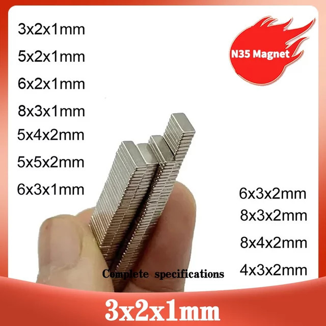 Kleine Blockmagnete in Silber für Kühlschrank, Büro und DIY-Projekte - Bild 1