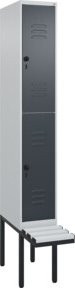 C+P Doppelstock-Spind Classic PLUS Sitzbank mit 1 Abteil und Sicherheits-Drehriegel, Kunststoff-Sitzfläche, B/T/H: 212 x 30 x 81,5 cm - Bild 1