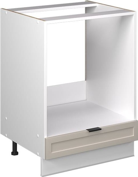 Vicco Herdumbauschrank Fame-Line in Weiß, Grau und Beige mit Arbeitsplatte in Marmor-Optik, Breite: 60 cm, Höhe: 82 cm, Tiefe: 60 cm - Bild 1