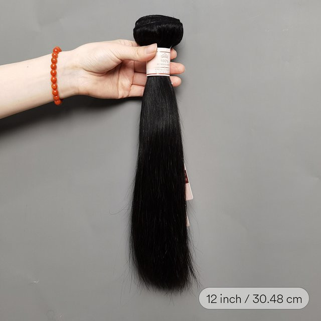 Gerade Haarbundles, 100% menschliches Haar, Schwarz, 50 g - Bild 1