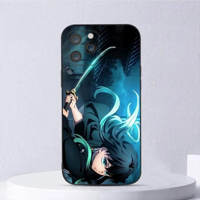 Handyhülle Anime Muichiro Tokito aus weichem Silikon für iPhone 15, 14, 13, 12, 11, XS, X, XR, SE, Mini, 8, 7 in Schwarz und Multicolour - Bild 1