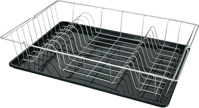Metaltex Deluxe-Spülkorb mit Abtropfschale in Silber aus Metall und Kunststoff, rechteckig - Bild 1