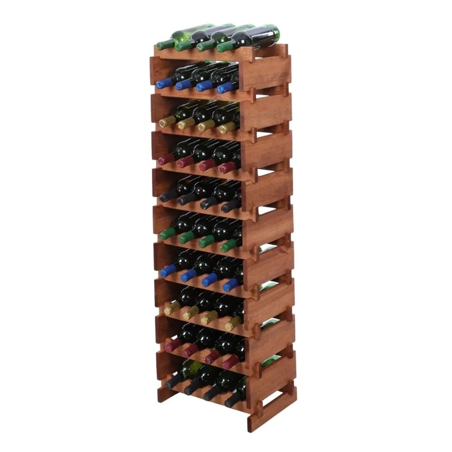 PROREGAL Weinregal VINOTECA FLEX aus massivem Kiefernholz, Braun geölt, 10 Ebenen für 40 Flaschen, H x B x T: 135 x 46 x 28 cm - Bild 2