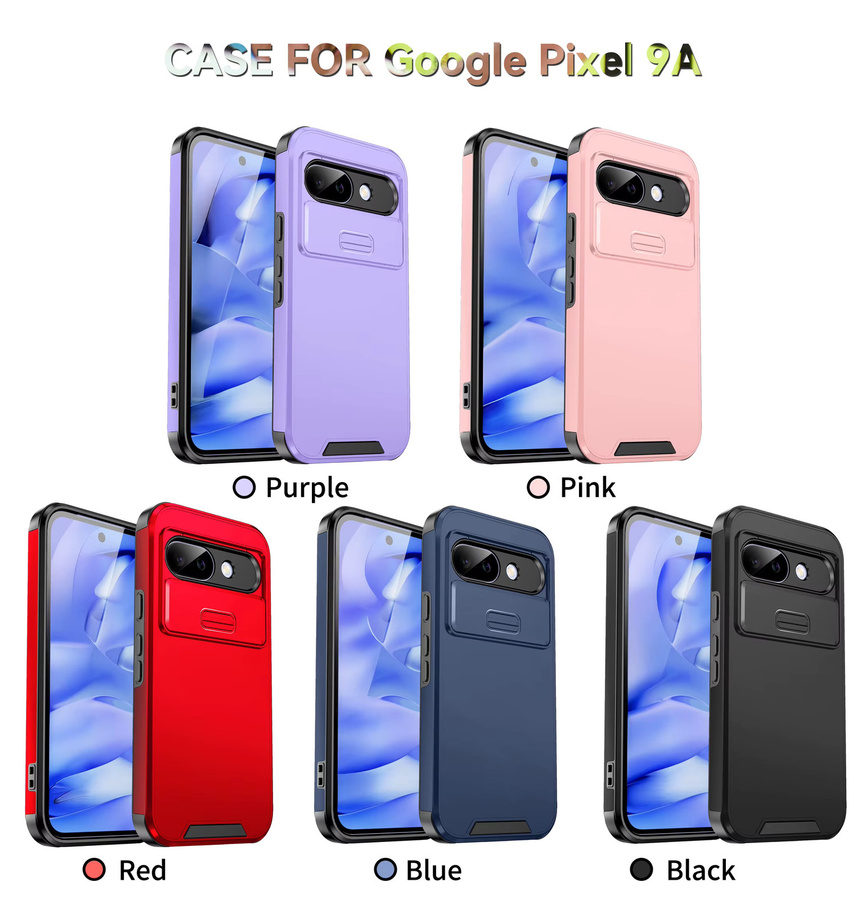 Schutzhülle mit Kameraabdeckung für Google Pixel 9A und 6A sowie 7 Pro in Schwarz, kabelloses Laden möglich - Bild 3