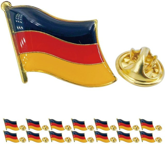 Brosche mit deutscher Flagge, Schmetterlingsverschluss - Bild 1