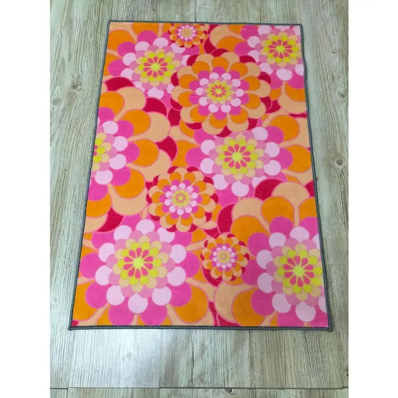 Karpetti Bunter Teppich mit Retro-Blumenmuster in Pink und Orange, B/B: 180 x 230 cm - Bild 3