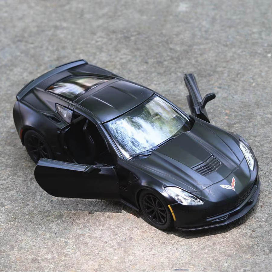 MAKEDA Chevrolet Corvette C7, Modellauto, Maßstab 1:36, Metall, Schwarz - Bild 2
