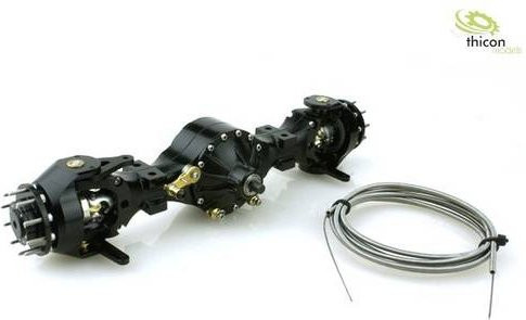 Thicon Models 60026 Differentialachse in Schwarz für Modelle im Maßstab 1:16 aus Metall - Bild 1