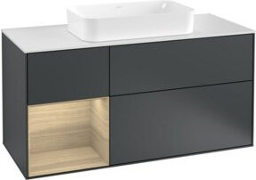 V&B Waschtischunterschrank Finion in Mattblau lackiert, Breite: 120 cm, Tiefe: 50,1 cm, Höhe: 50,1 cm - Bild 1