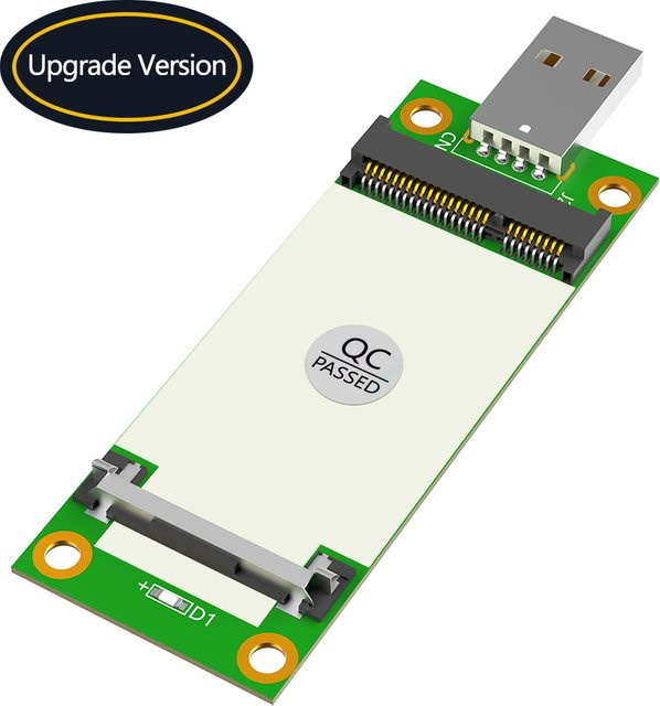 T.F.SKYWINDINTL Mini-PCI-E-zu-USB-Adapter mit SIM-Kartensteckplatz für WWAN/LTE-Module in Grün - Bild 1