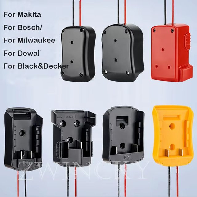 ZWINCKY DIY-Batterieadapter für 18V Akkus von Makita, Bosch, Milwaukee, Dewalt, Black&Decker und Ryobi mit 14 AWG Kabeln in Gelb-Schwarz - Bild 1