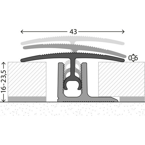 CARL PRINZ Übergangsprofil PROFI-TEC XXL aus Aluminium in Silber, Breite: 4,3 cm, Höhe: 2,0 cm - Bild 2