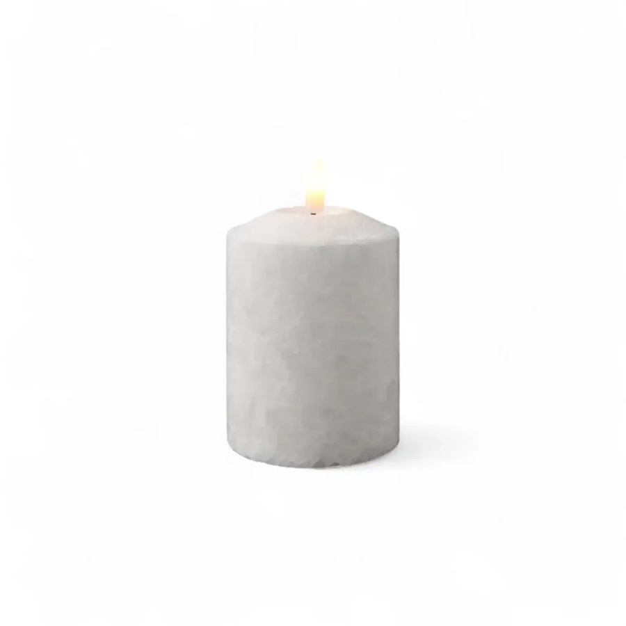 Mansion atmosphere LED-Kerze Marble in Weiß mit Flicker-Effekt, Höhe: 10 cm, Durchmesser: 7,5 cm - Bild 1