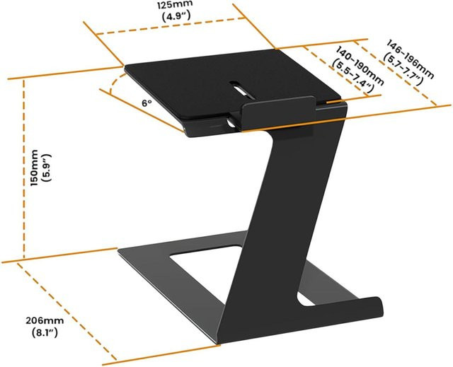 MagiDeal Desktop-Lautsprecherständer in Schwarz mit 6 Grad Neigung und Vibrationsdämpfung für Studio-Monitore - Bild 1