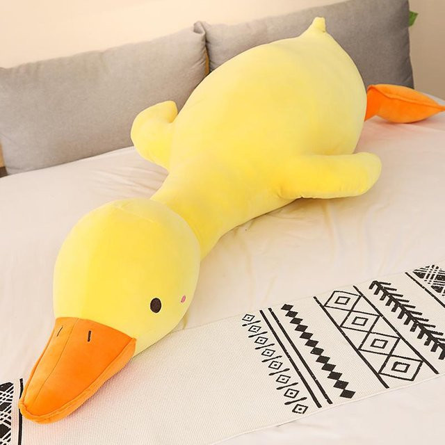 Yiran Health & Beauty Enten-Kissen, Enten-Stofftier, Gelb & Weiß, 70cm - Bild 1