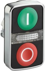 Schneider Electric Zweifachtaster ZB4BW7A3741 aus Metall mit IP66 Schutzart und mehrfarbigen Bedienelementen - Bild 1