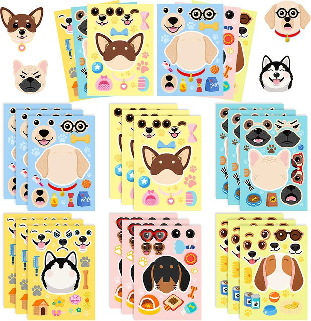 Charile Tier-Hunde-Cartoon-Puzzle-Aufkleber, Bunt / Mehrfarbig - Bild 1