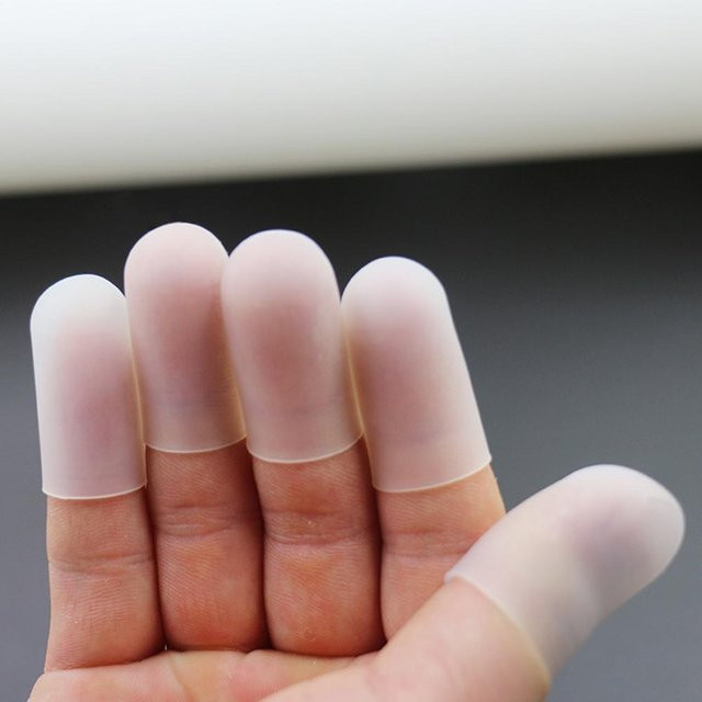 Houspace Silikon Finger Schutz Set aus 5 Teilen in Transparent für Daumen und Fingerspitzen zum Schutz beim Schneiden mit dem Messer - Bild 1