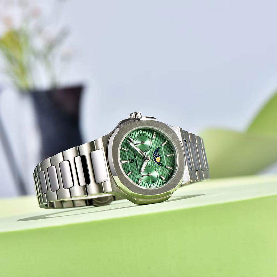 Pagani Design Chronograph, Quarzuhr, Edelstahl, Mondphase, Damen - Bild 2