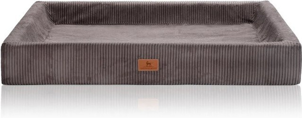 Knuffelwuff Santiago Orthopädisches Hundebett aus Cord in Braun/Grau, B: 85 cm, T: 65 cm